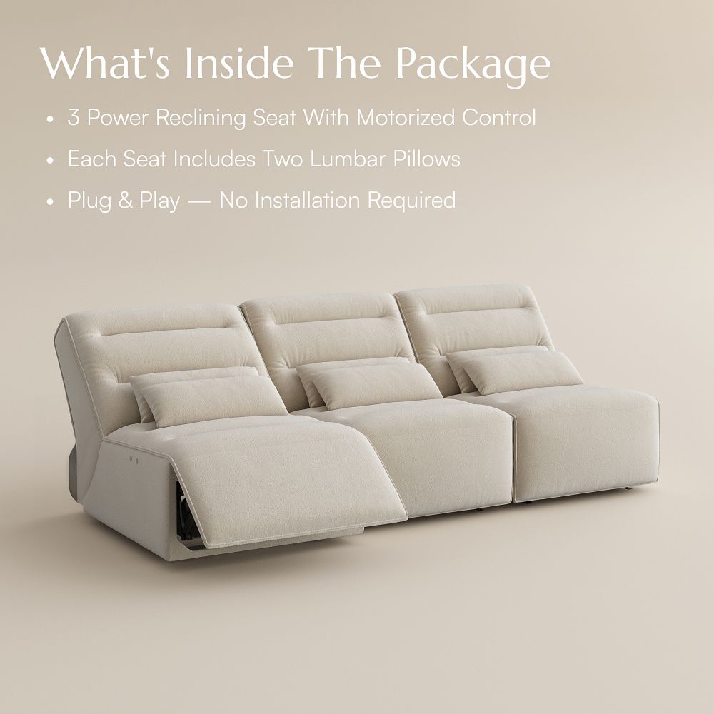 Modular Sofas Khaki Pet-Friendly Fabric Power Reclining Sofas