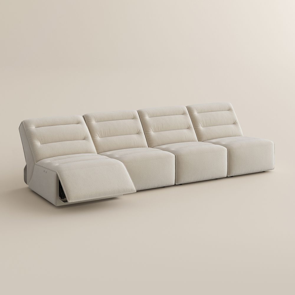 Modular Sofas Khaki Pet-Friendly Fabric Power Reclining Sofas