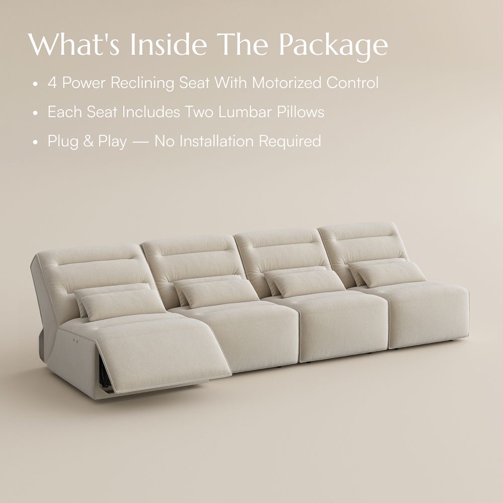 3-4 Seater Khaki Pet-Friendly Fabric Power Reclining Sofas