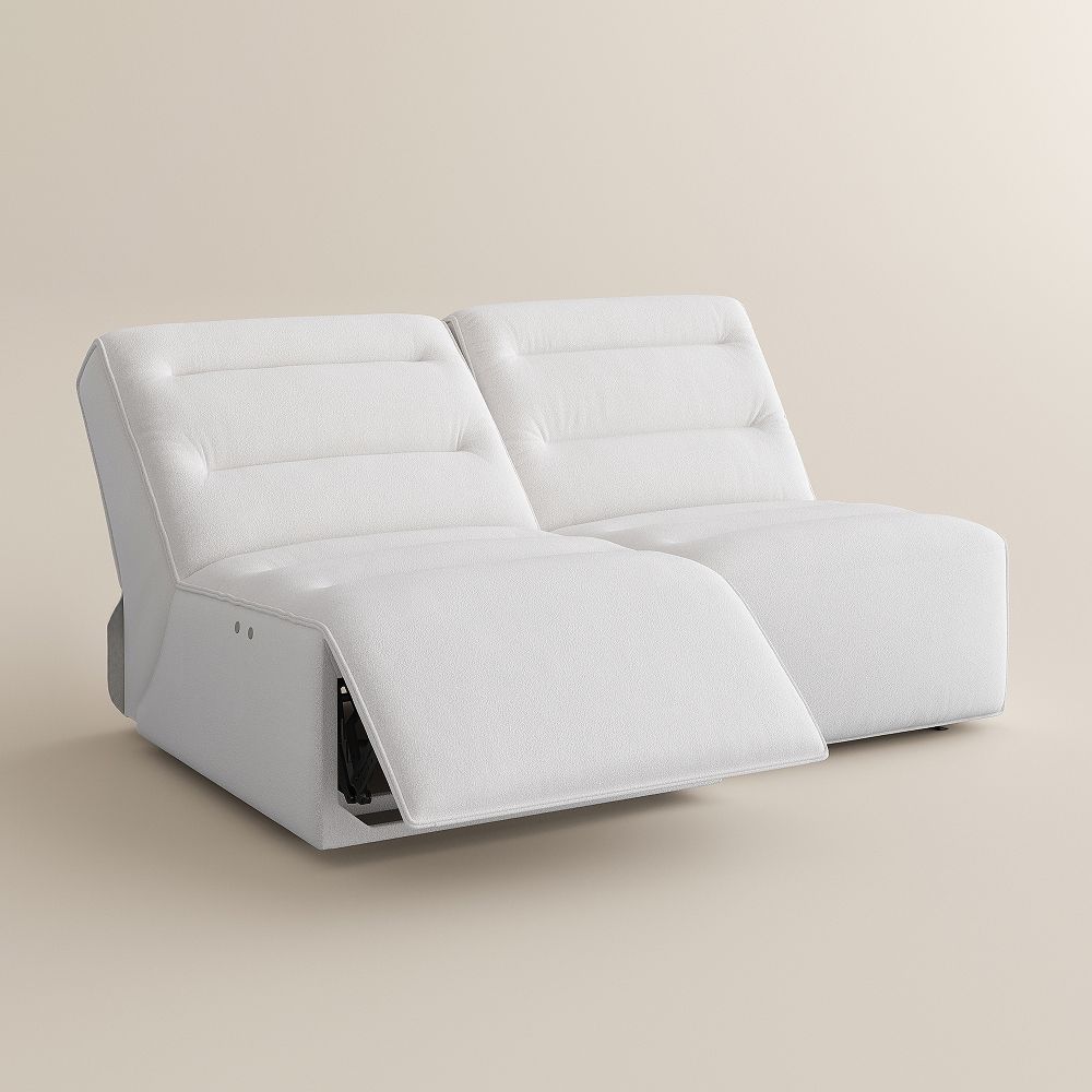 2-3 Seater White Pet-Friendly Fabric Power Reclining Sofas