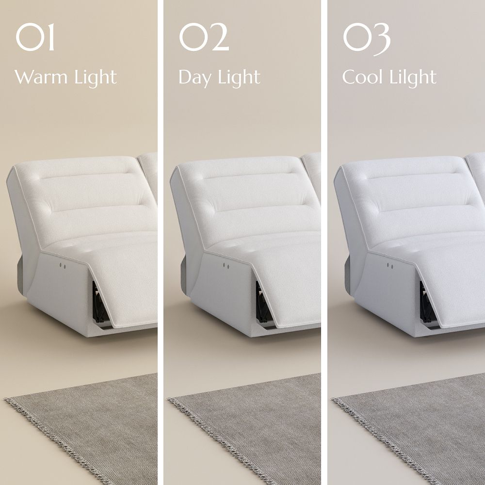 Pet-friendly White Pet-Friendly Fabric Power Reclining Sofas