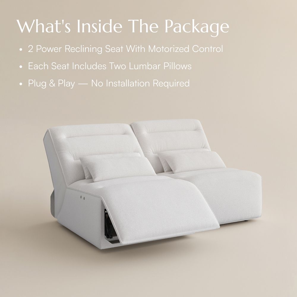 Recliner White Pet-Friendly Fabric Power Reclining Sofas
