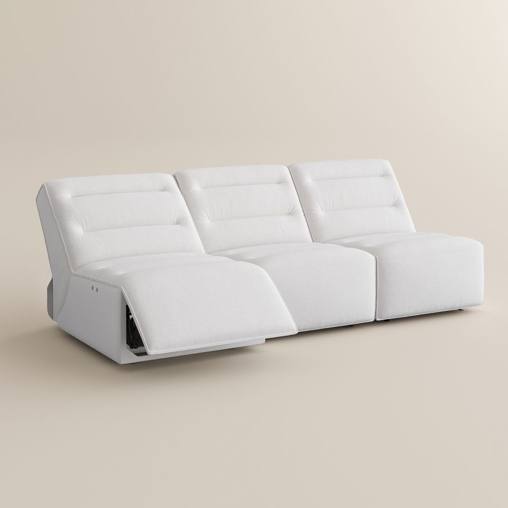 Recliner White Pet-Friendly Fabric Power Reclining Sofas