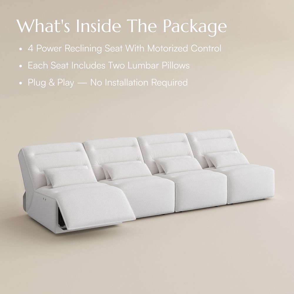 Bedroom White Pet-Friendly Fabric Power Reclining Sofas