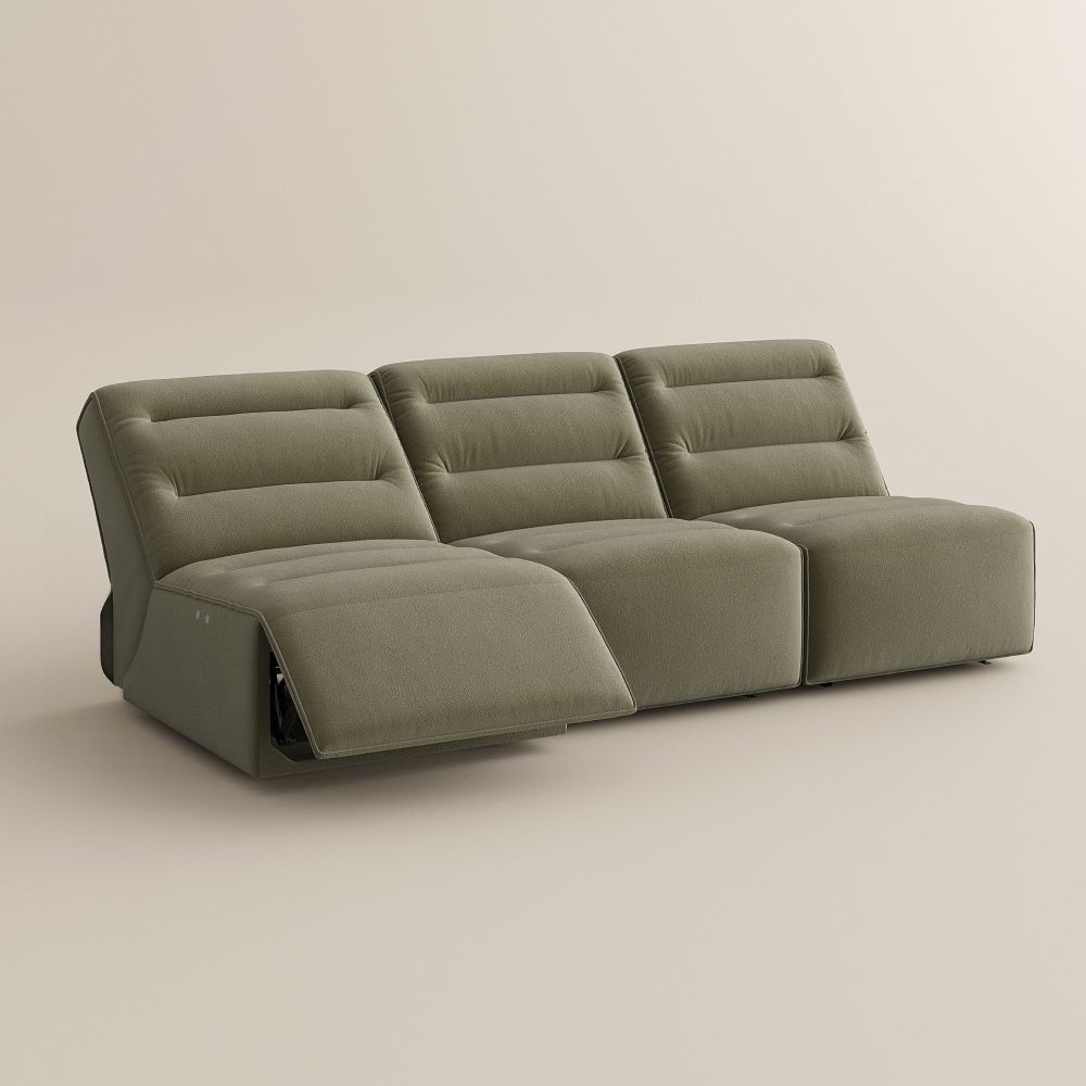 3-4 Seater Green Pet-Friendly Fabric Power Reclining Sofas