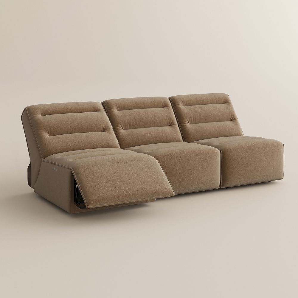 Modular Brown Pet-Friendly Fabric Power Reclining Sofas