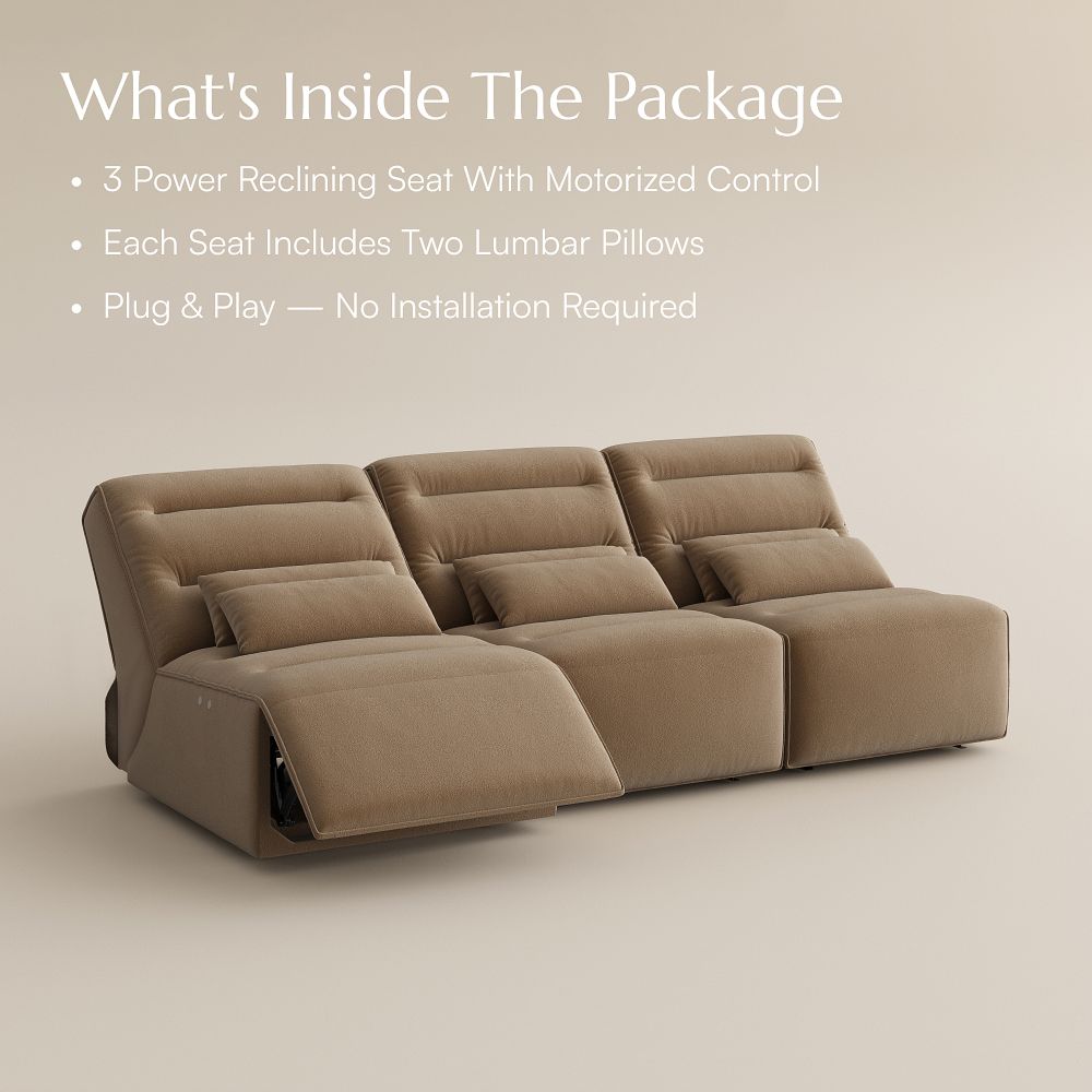 Brown Brown Pet-Friendly Fabric Power Reclining Sofas