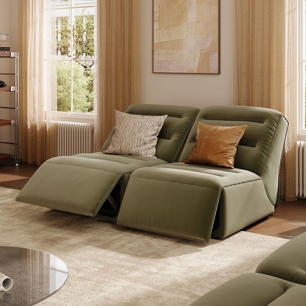 Pet-friendly Green Pet-Friendly Fabric Power Reclining Sofas