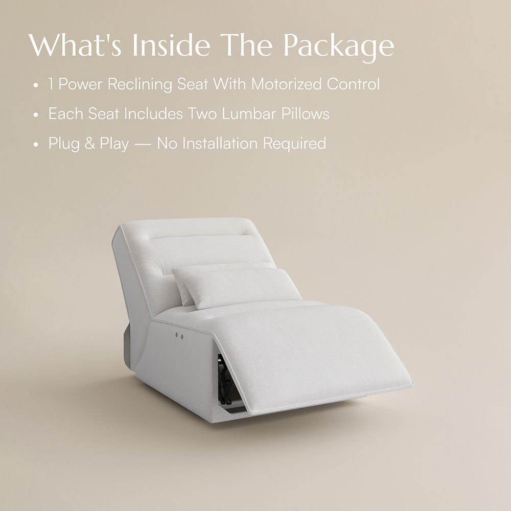 Electric White Pet-Friendly Fabric Power Reclining Sofas