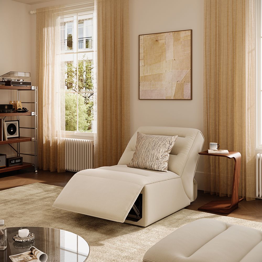 Extendable Khaki Pet-Friendly Fabric Power Reclining Sofas