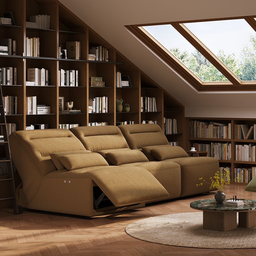 Power Recliners Brown Pet-Friendly Fabric Power Reclining Sofas