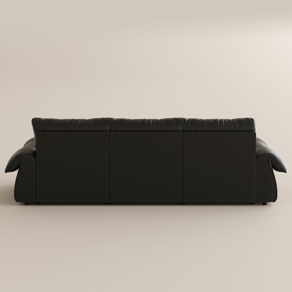 Black Top Grain Leather Power Reclining Sofas