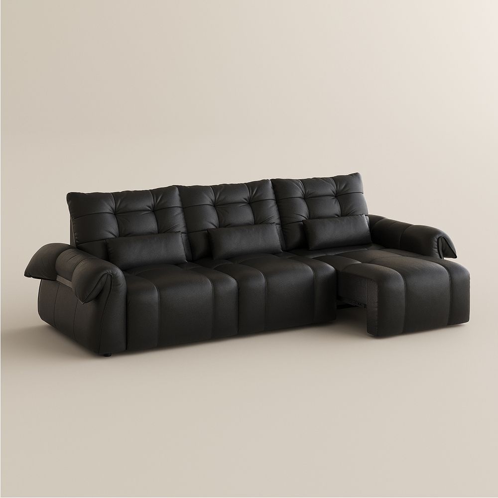 Black Top Grain Leather Power Reclining Sofas
