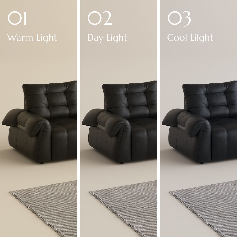 Black Top Grain Leather Power Reclining Sofas