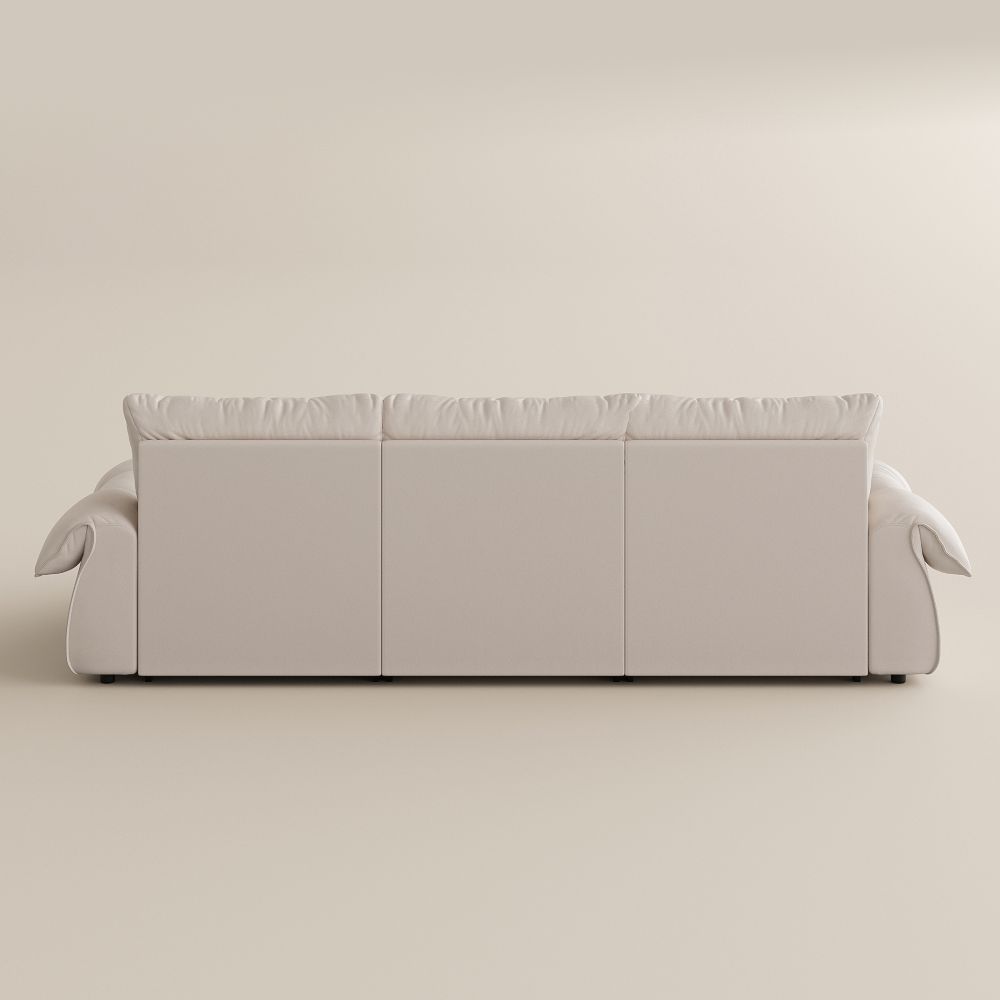 Beige Top Grain Leather Power Reclining Sofas