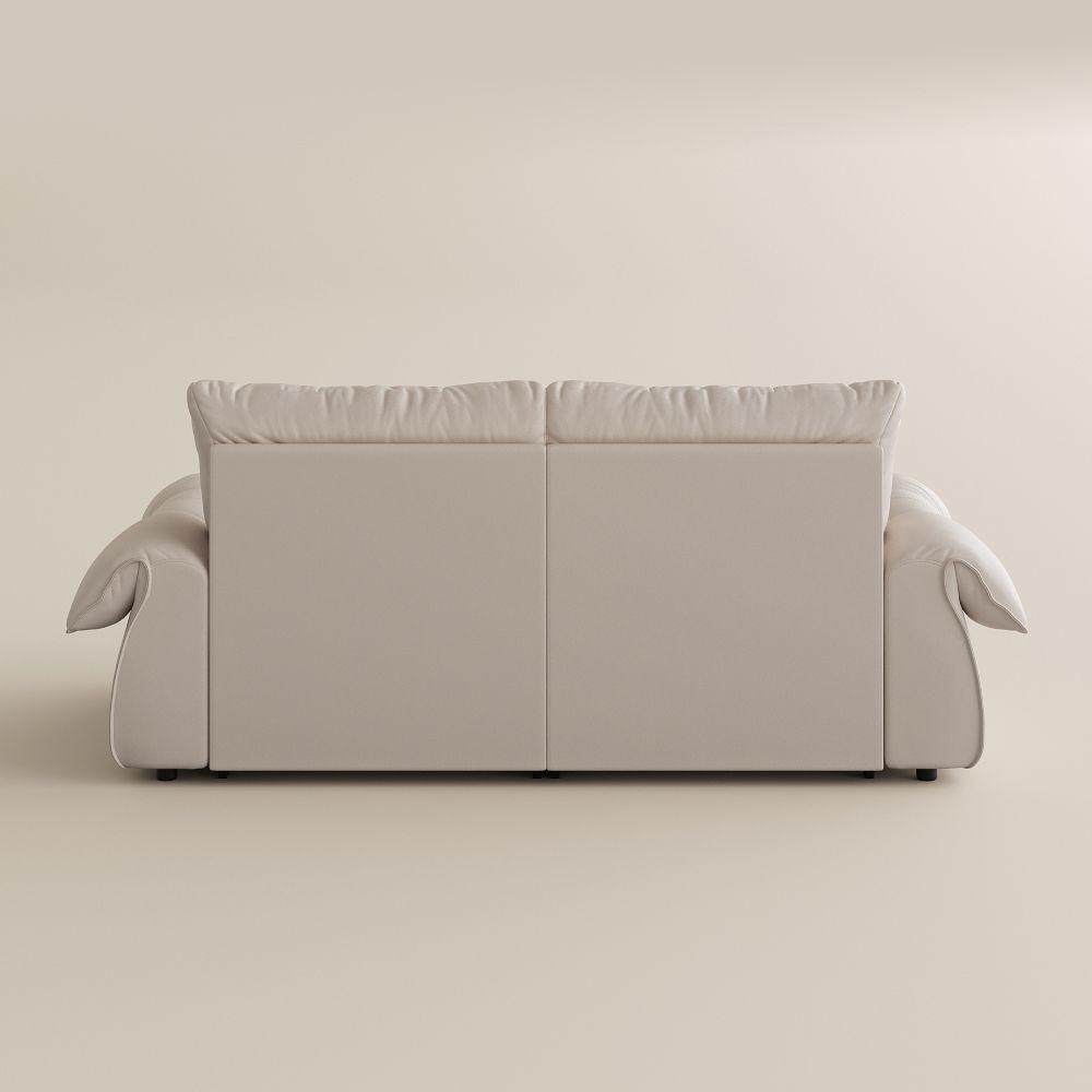 Beige Top Grain Leather Power Reclining Sofas