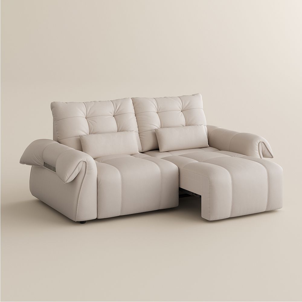 Beige Top Grain Leather Power Reclining Sofas