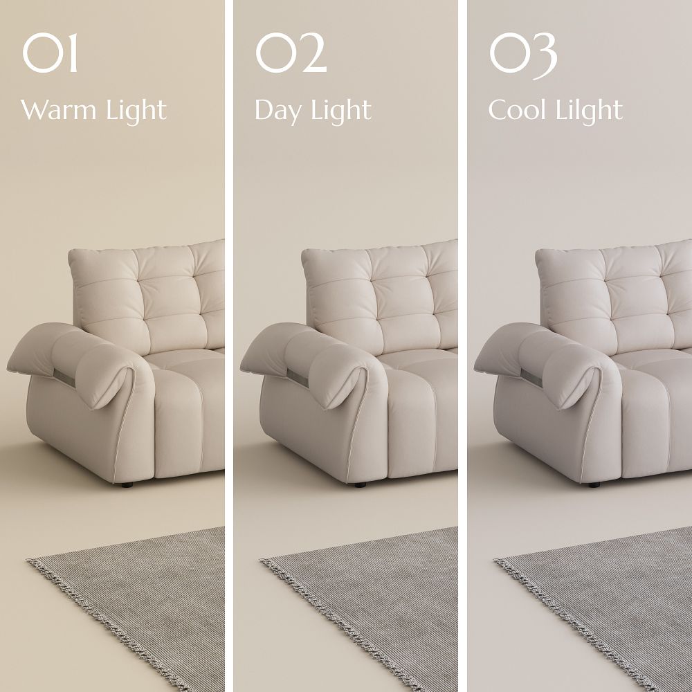 Beige Top Grain Leather Power Reclining Sofas