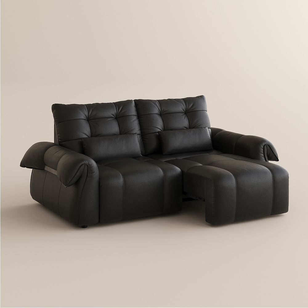 Black Top Grain Leather Power Reclining Sofas