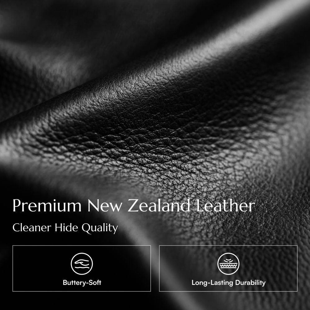 Deep Seat Black Top Grain Leather Power Reclining Sofas