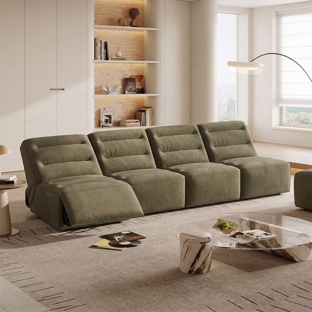 Modular Sofas Green Pet-Friendly Fabric Power Reclining Sofas