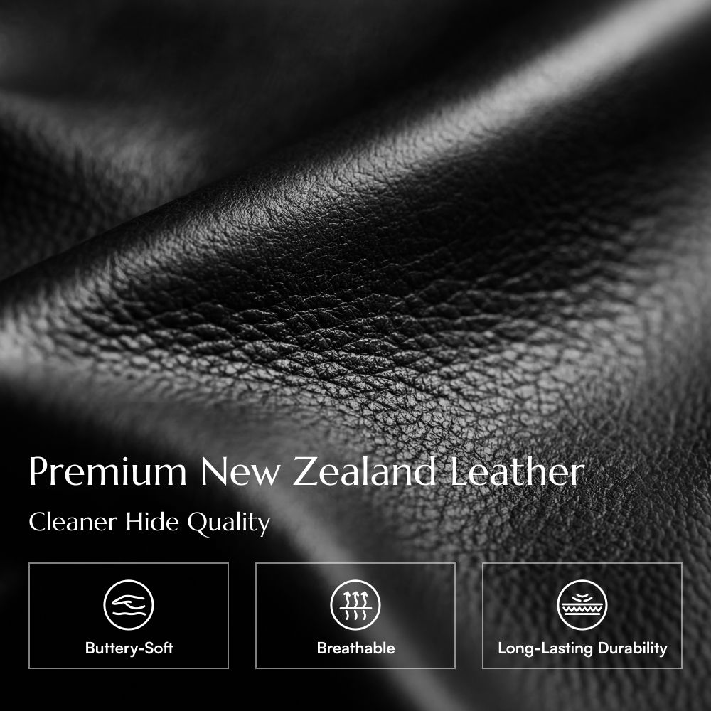 Deep Seat Black Top Grain Leather Power Reclining Sofas