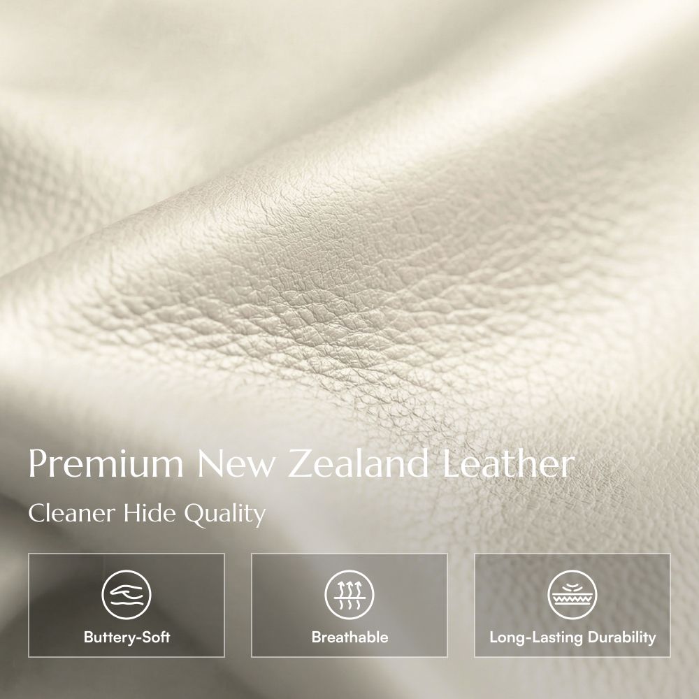 Modern Luxury Beige Top Grain Leather Power Reclining Sofas