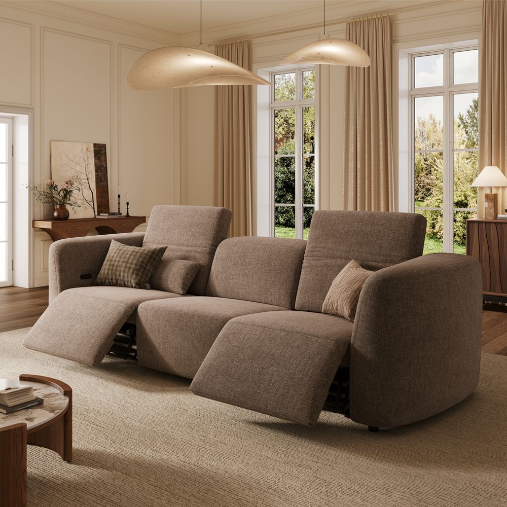 Nestra Mocha Velvet Power Reclining Sofas