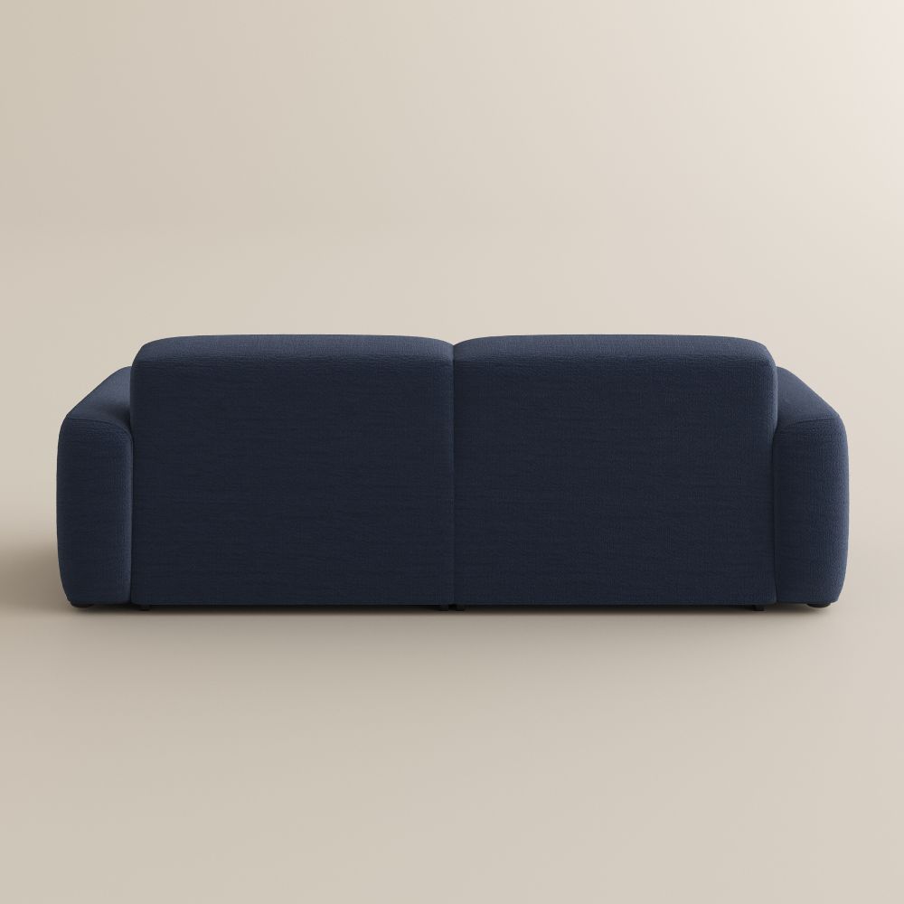U-Shaped Sofas Navy Blue Chenille Fabric Power Reclining Sofas