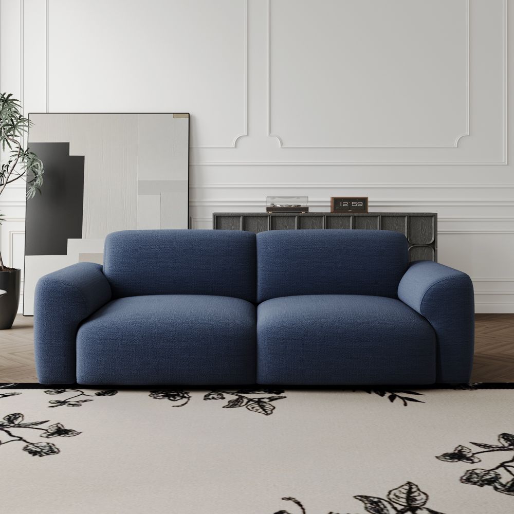 Spring Navy Blue Chenille Fabric Power Reclining Sofas