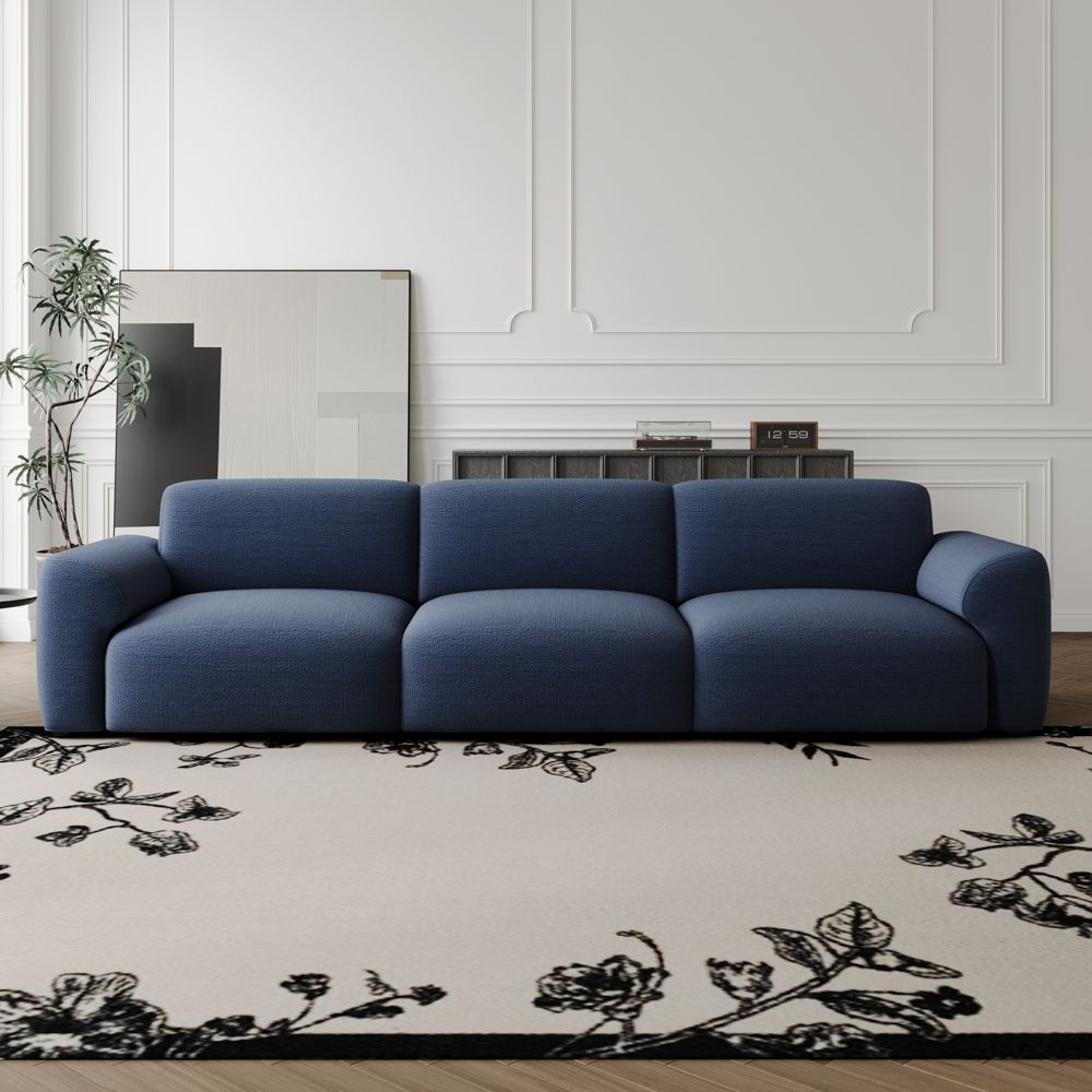 Recliner Navy Blue Chenille Fabric Power Reclining Sofas