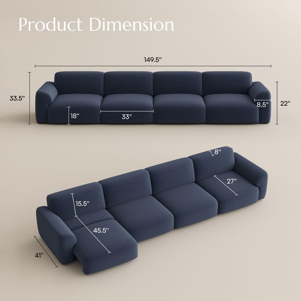 French Country Navy Blue Chenille Fabric Power Reclining Sofas