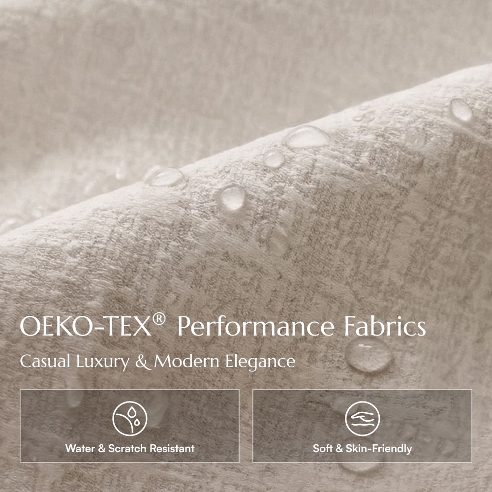 2 Seater Light Khaki Chenille Fabric Power Reclining Sofas