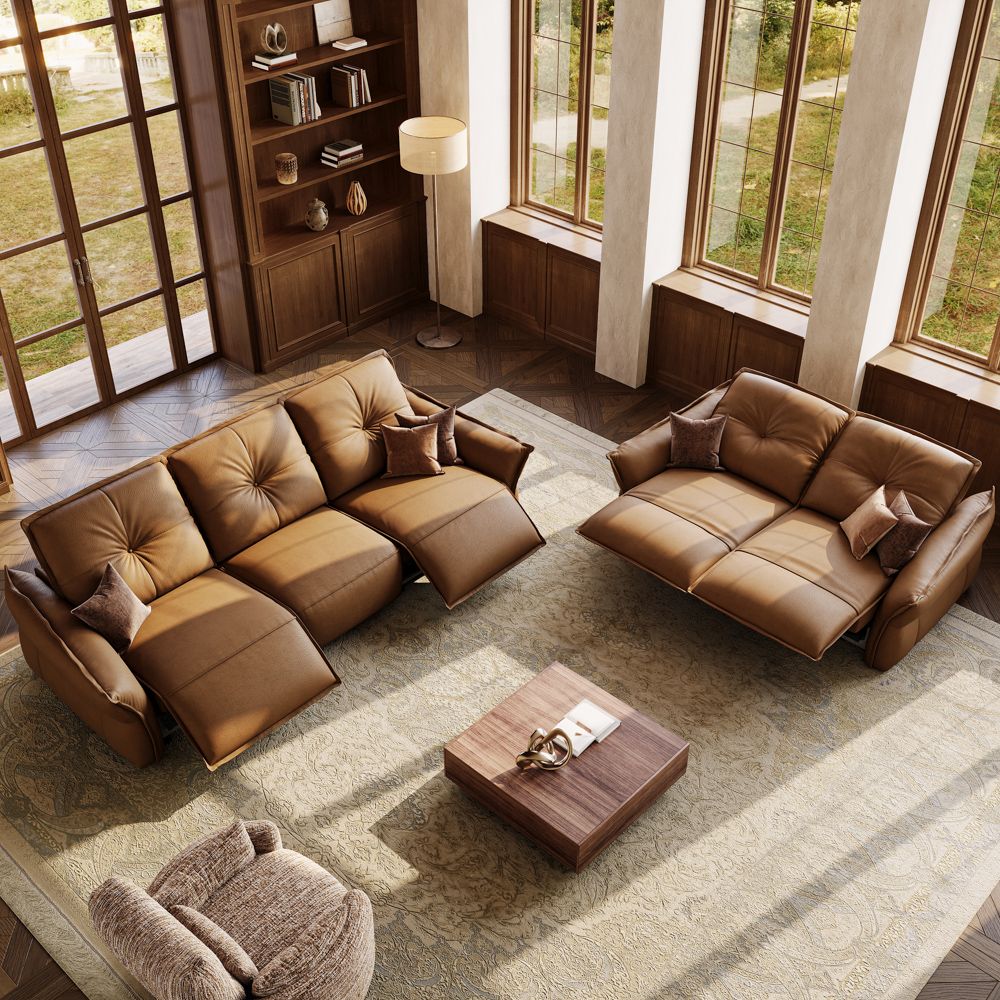 USB Port Brown Power Reclining Sofas