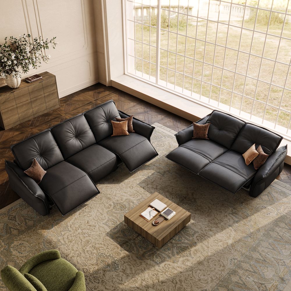 Partial Assembly Required Black Power Reclining Sofas