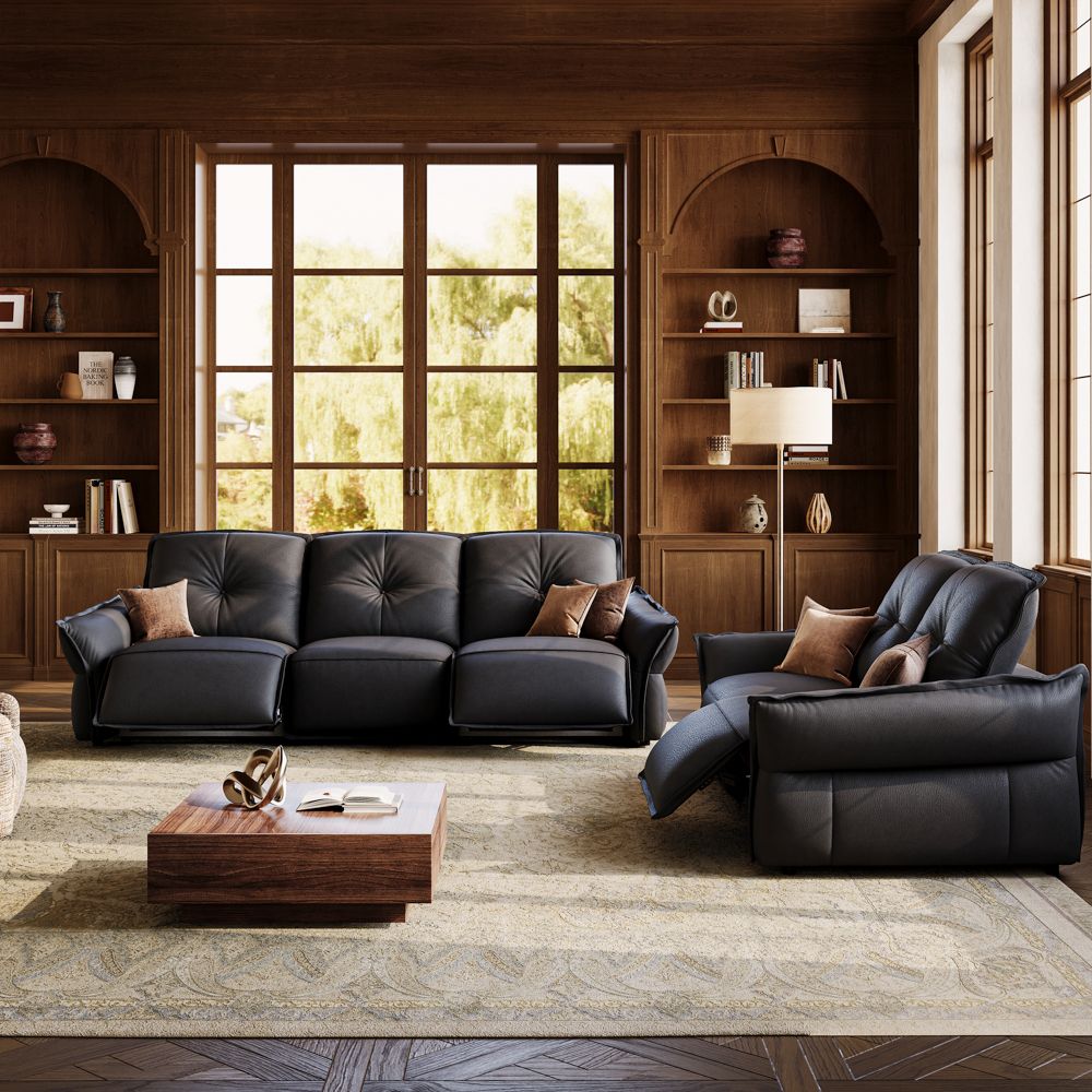 Oversized Black Power Reclining Sofas
