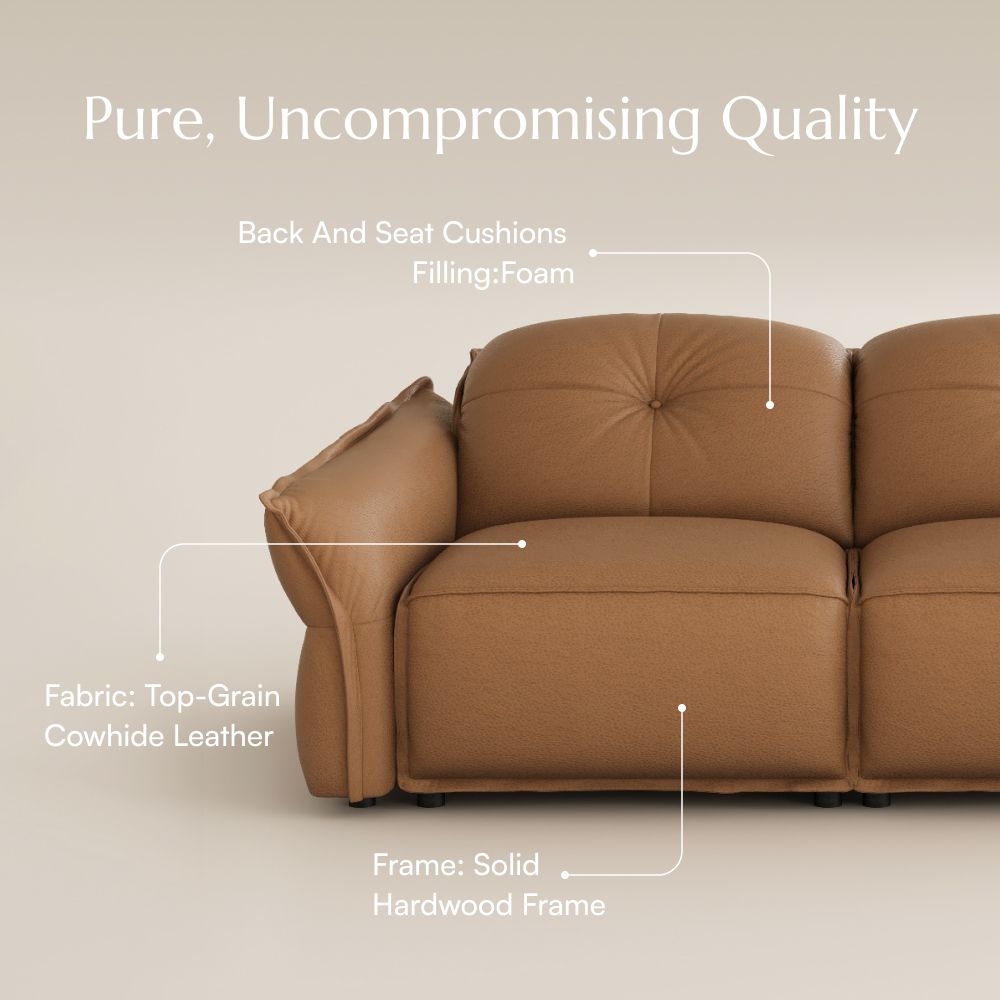 Traditional Brown Top Grain Leather Power Reclining Sofas