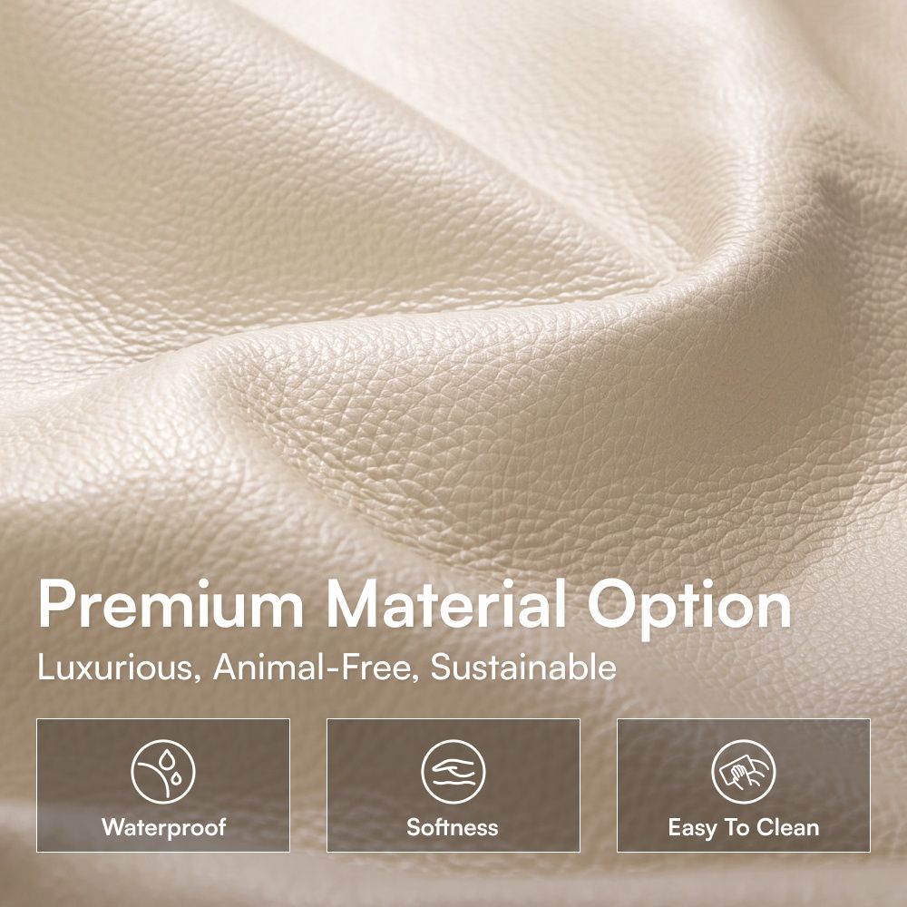 Easy-to-Clean Beiage Eco-Friendly Faux Leather Electric Sofa