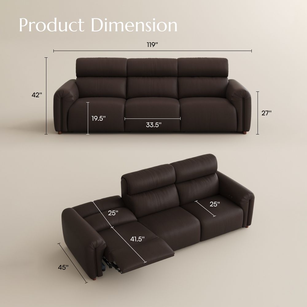 Office Chair Dark Brown Eco-friendly Microfiber Leather Power Reclining Sofas