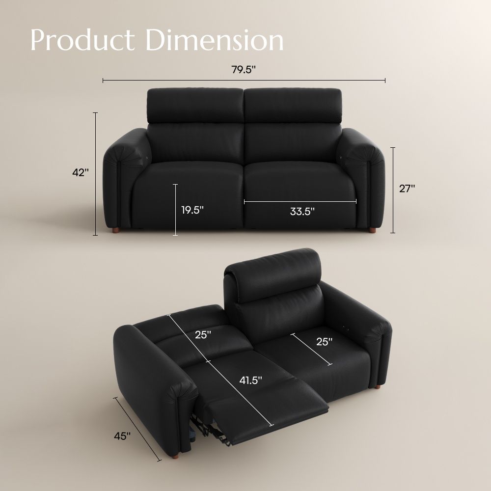 Black Fully Reclining Loveseat Smart Furniture