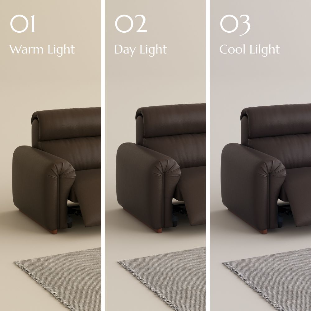 Easy-to-Clean Brown Eco-Friendly Faux Leather Electric Sofa