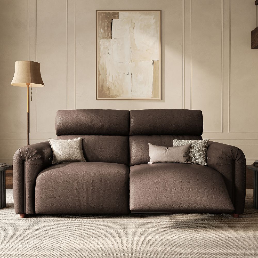 Extendable Brown Fully Reclining Loveseat Smart Furniture