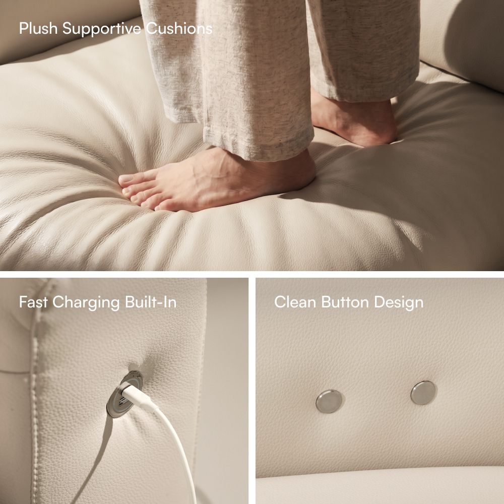 USB Port Brown Leather Smart Furniture