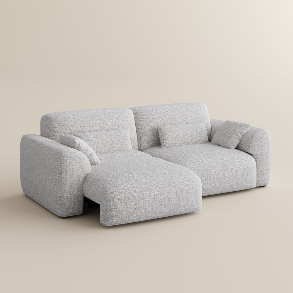Sleeper Light Gray Chenille Fabric Power Reclining Sofas