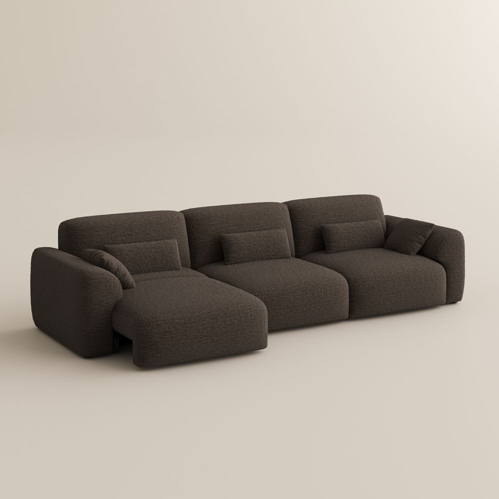 Home Theater Dark Gray Chenille Fabric Power Reclining Sofas