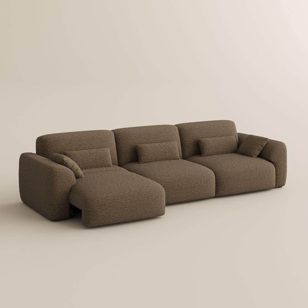 Living Room Dark Khaki Chenille Fabric Power Reclining Sofas