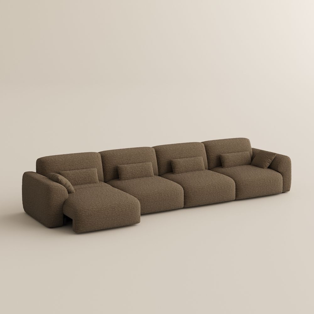 Extendable Dark Khaki Chenille Fabric Power Reclining Sofas