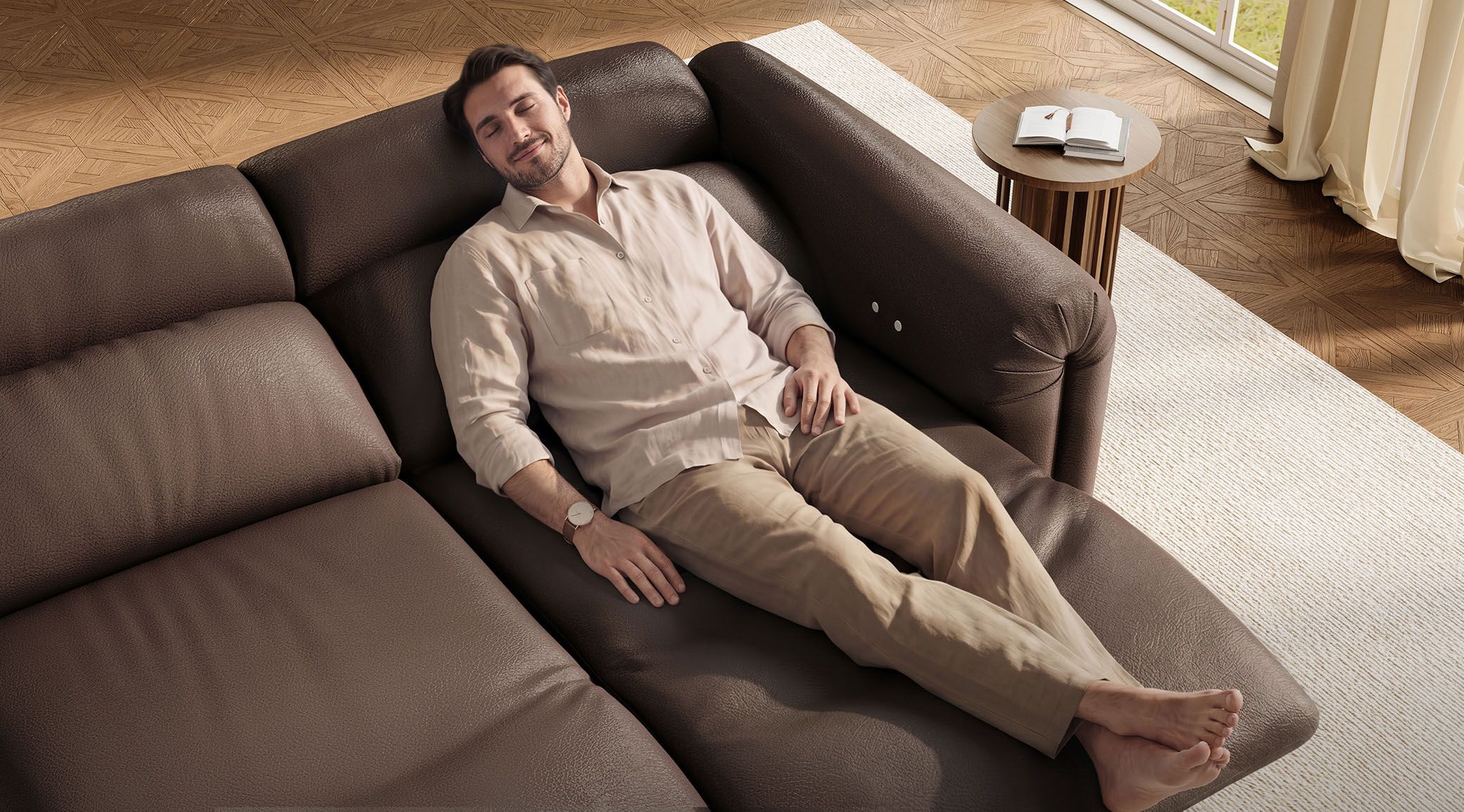 Power Recline, 170° Near-Flat Recline