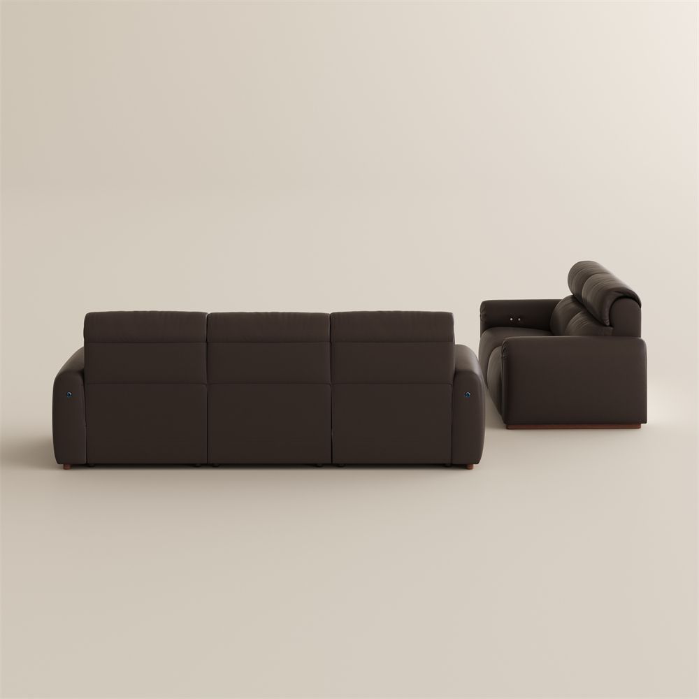 Office Chair Dark Brown Eco-friendly Microfiber Leather Power Reclining Sofas
