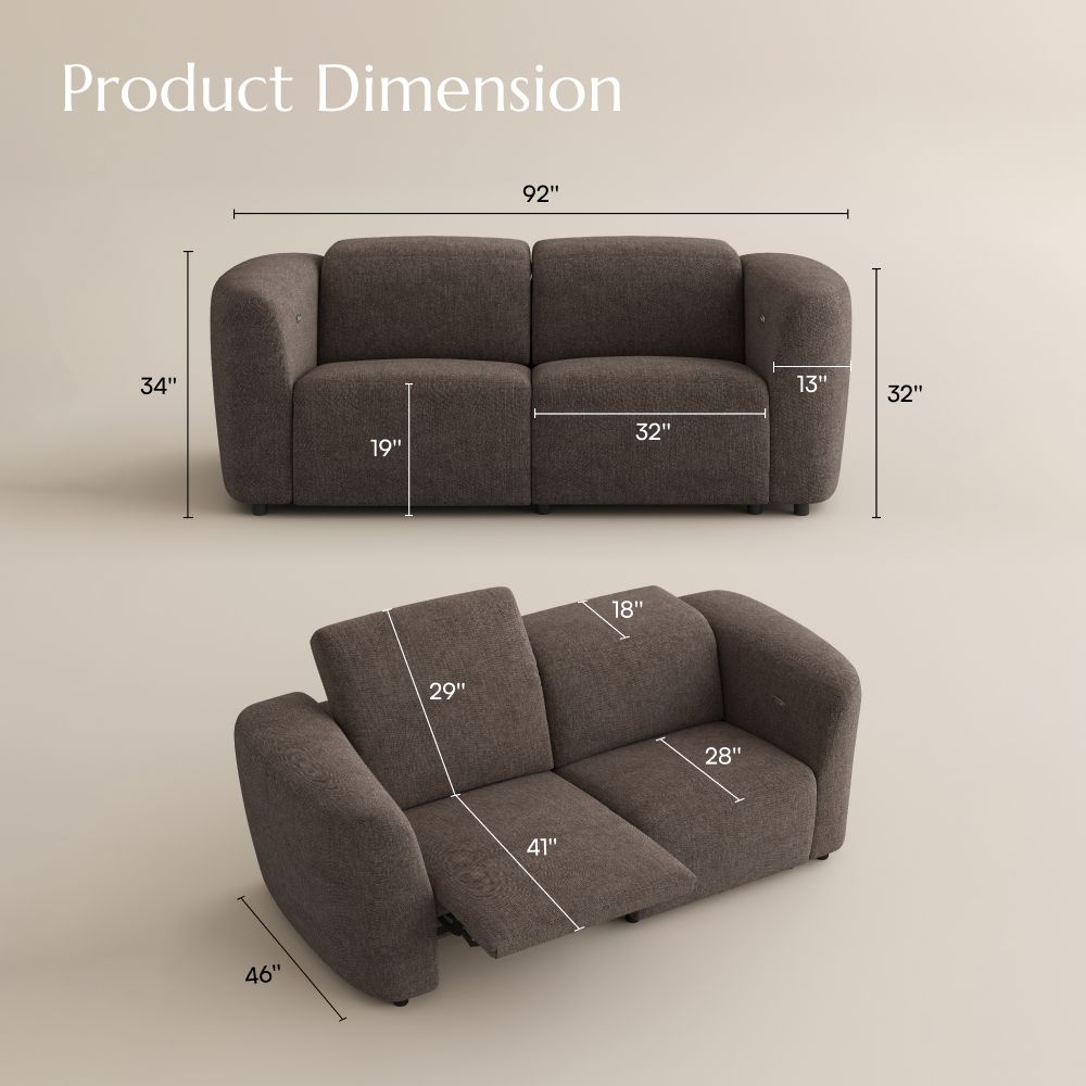 Easy Assembly Mocha Velvet Power Reclining Sofas